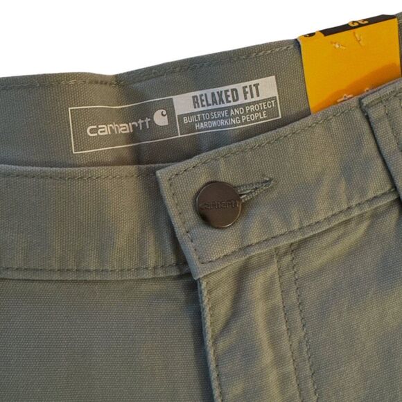 CARHARTT Men's Rugged Flex Relaxed Fit Canvas Work Short Sz 32 Olive Green - Picture 5 of 8